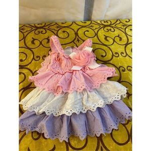 Wendy Bellissumo 0/3m pastels ruffle dress Tiered Adorable‎